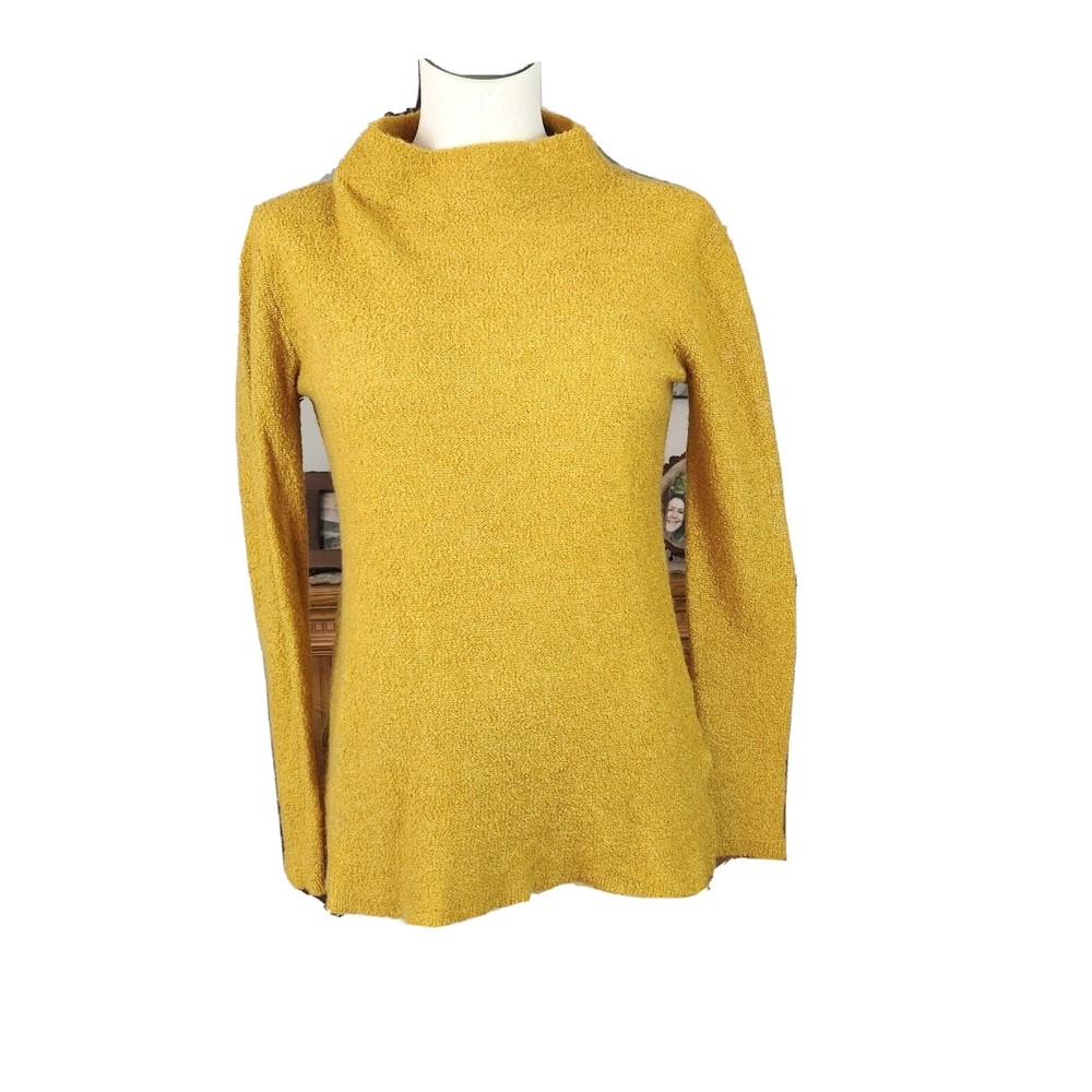 Old Navy Mustard Yellow Mock Neck Wool Blend Sweater XS